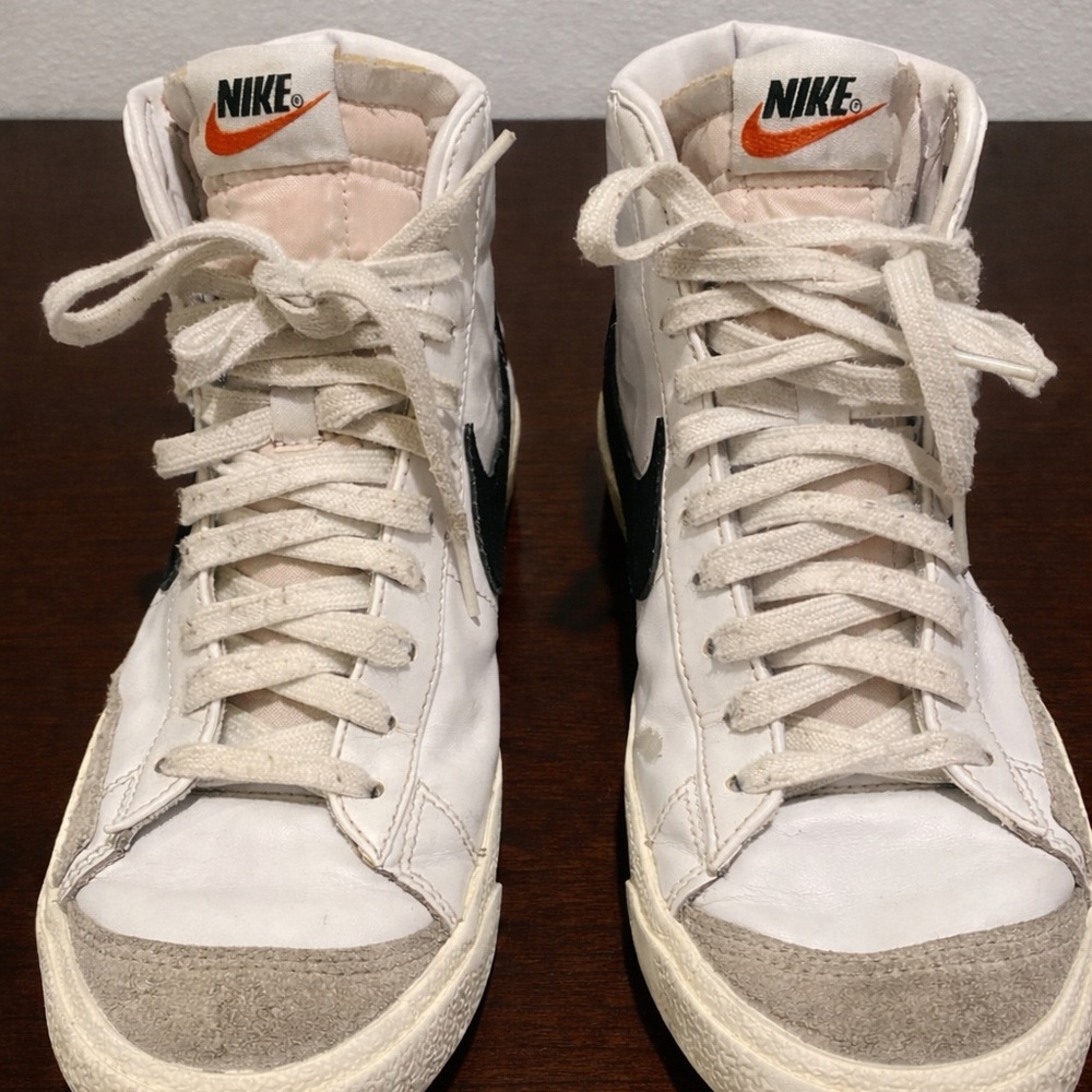 Nike White and Black High-Top Blazer sneakers